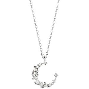 Irregular moon sterling silver necklace